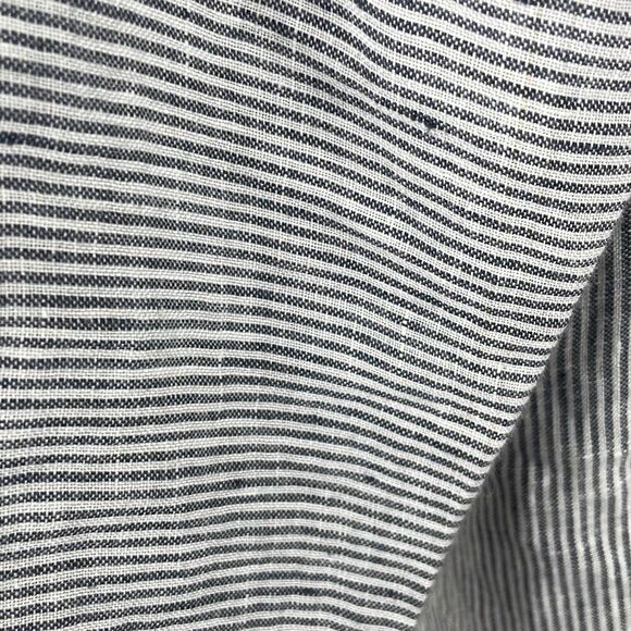 Tahari Linen Button Back Cropped Sleeve Striped Top XS - Picture 9 of 9